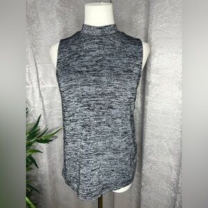 Rag & Bone Women’s Knit Spacedye Mock-Neck Muscle Tee Gray Sz S